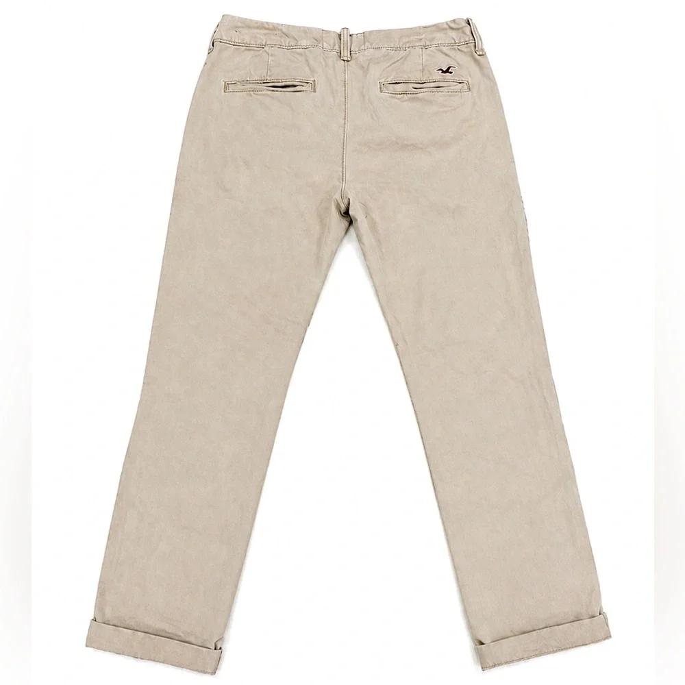 Hollister Button Fly Khaki Chino Pants Mens 30x32 Slim Straight Y2K Preppy Beige